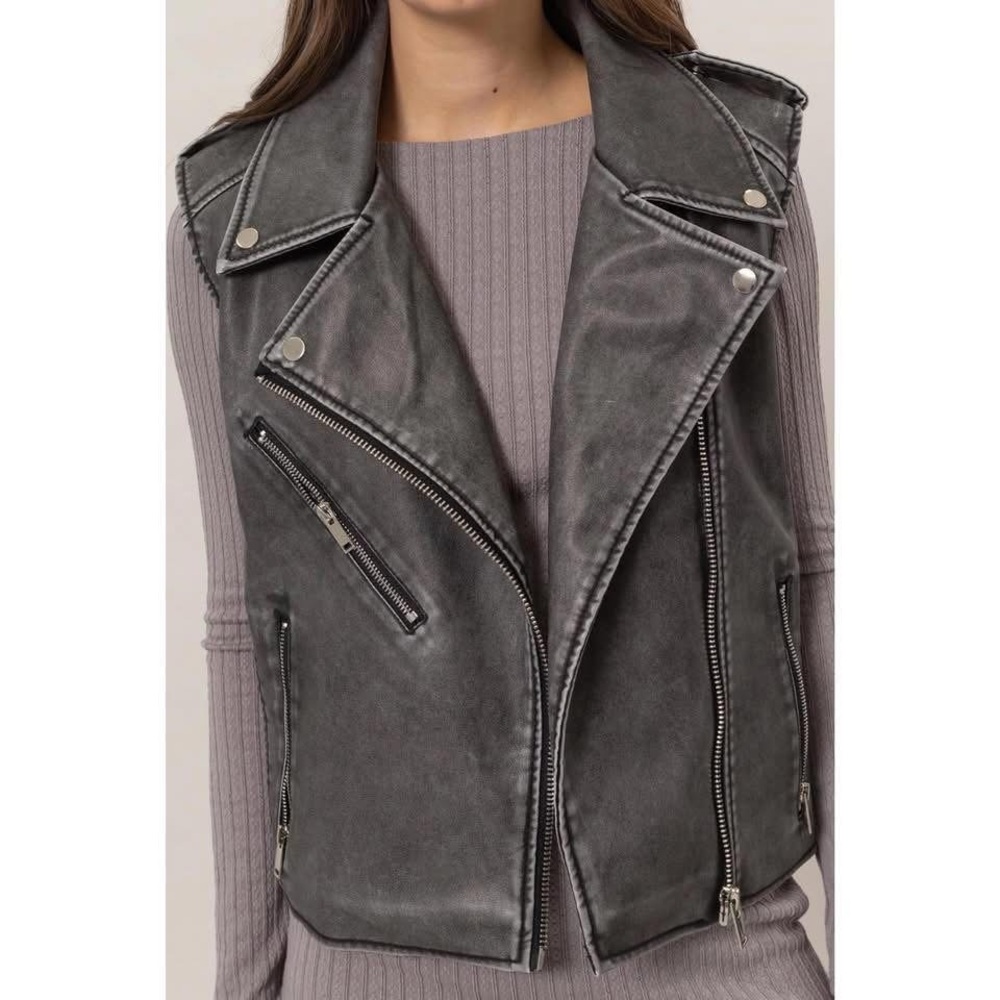Moto Vegan Leather Vest